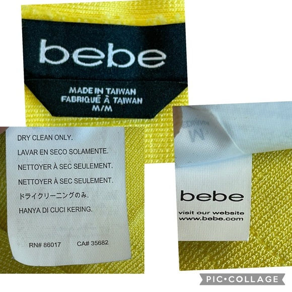 Bebe Yellow Cut Out Halter Bandage Bodycon Mini Cocktail Dress Sz M - Picture 11 of 13